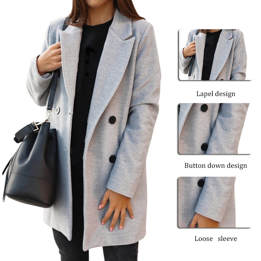 Winter Long Woolen Coat – Elegant Warm Overcoat for Women